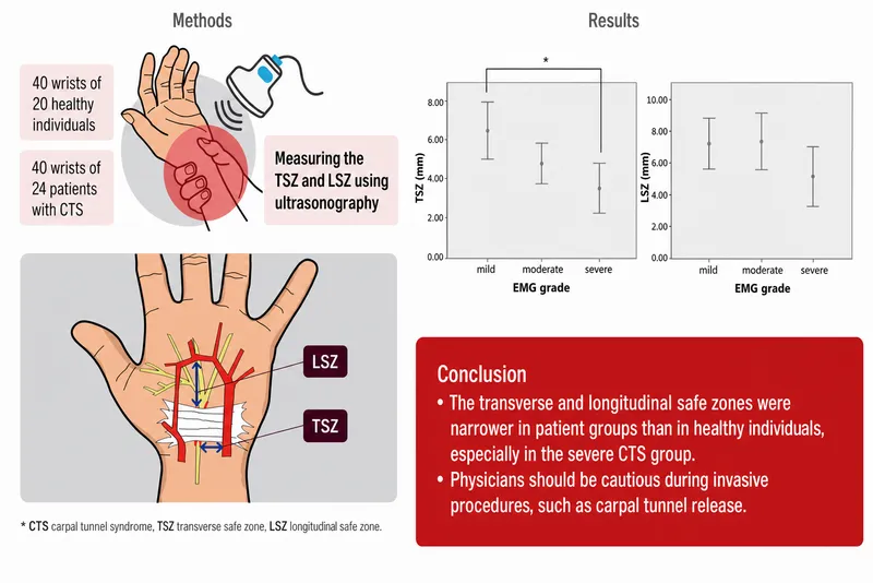 Safe zone for carpal tunnel intervention using ultrasound