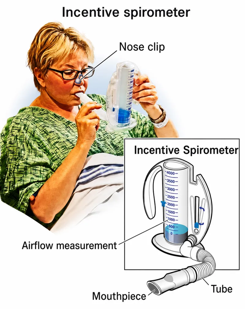 Incentive spirometer use and components