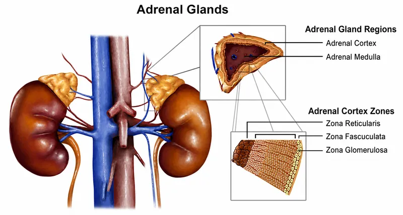 Adrenal Gland Anatomy: Cortex, Medulla, and Vascular Supply