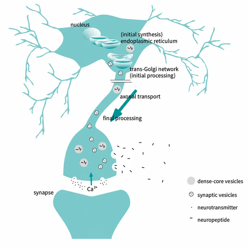 Neuropeptide activation and release at the synapse