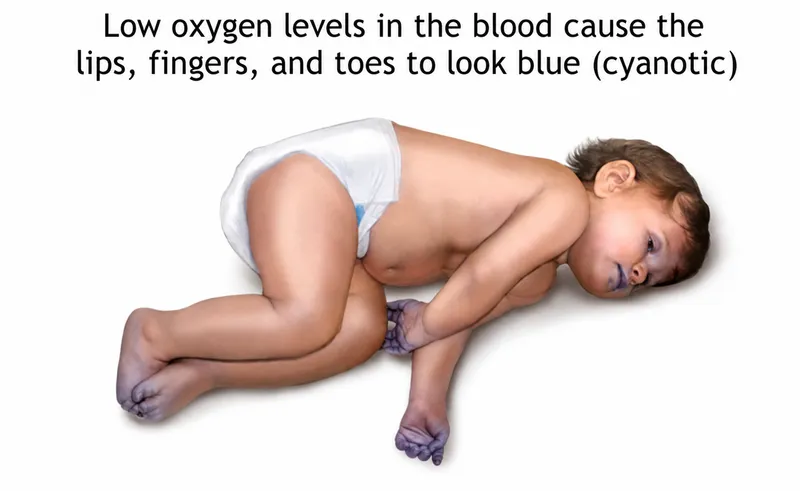 Infant with cyanosis