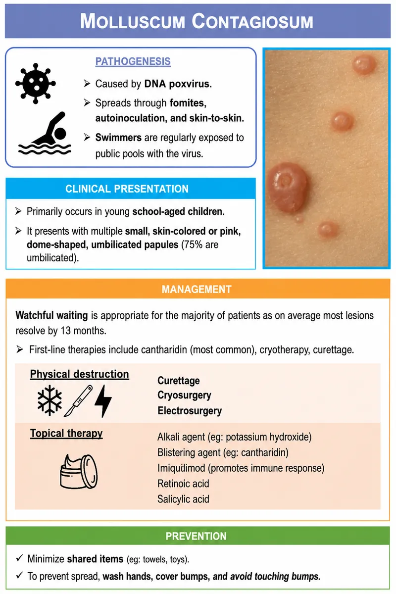 Molluscum Contagiosum: Pathogenesis, Clinicals, Management