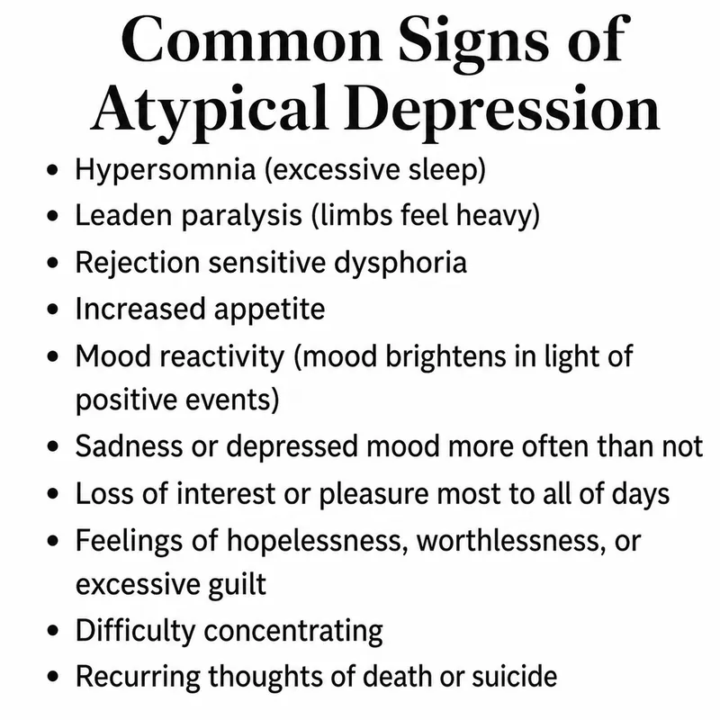 Common Signs of Atypical Depression