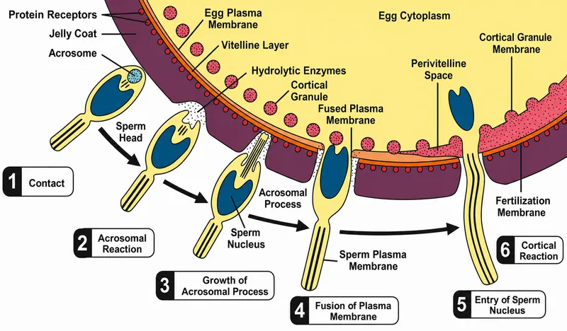 Sperm-egg fusion and cortical reaction steps