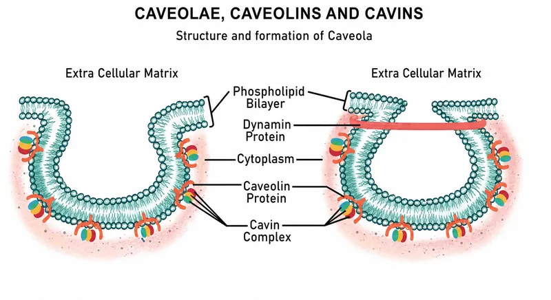 Caveola structure with Caveolin and Cavin proteins