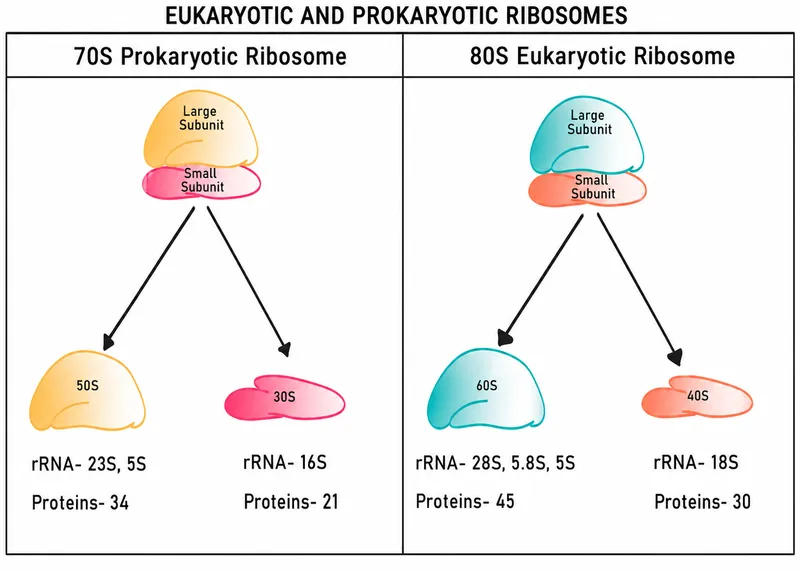 Eukaryotic and Prokaryotic Ribosomes Diagram