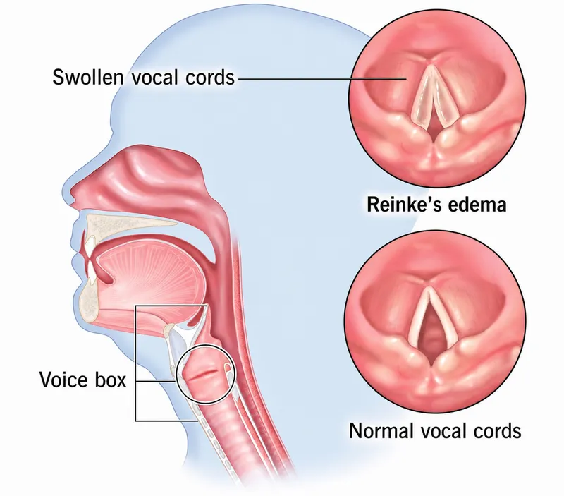 Reinke's Edema vs Normal Vocal Cords
