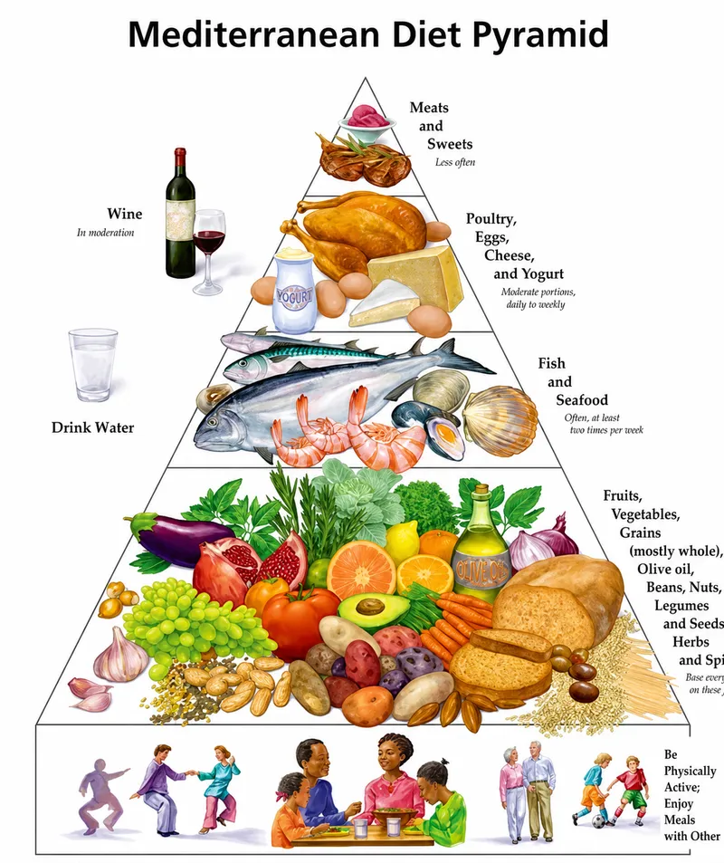 Mediterranean Diet Pyramid for Cardiovascular Health