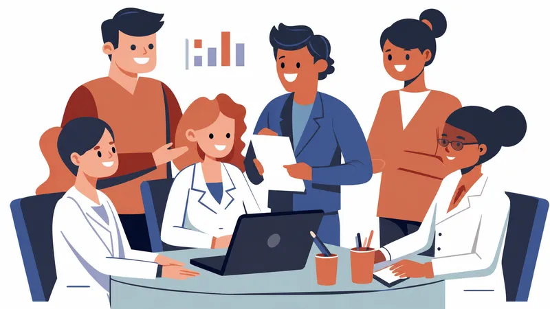 Interdisciplinary palliative care team meeting around conference table