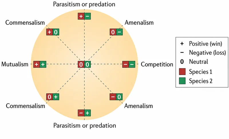 Microbial Interaction Types Diagram