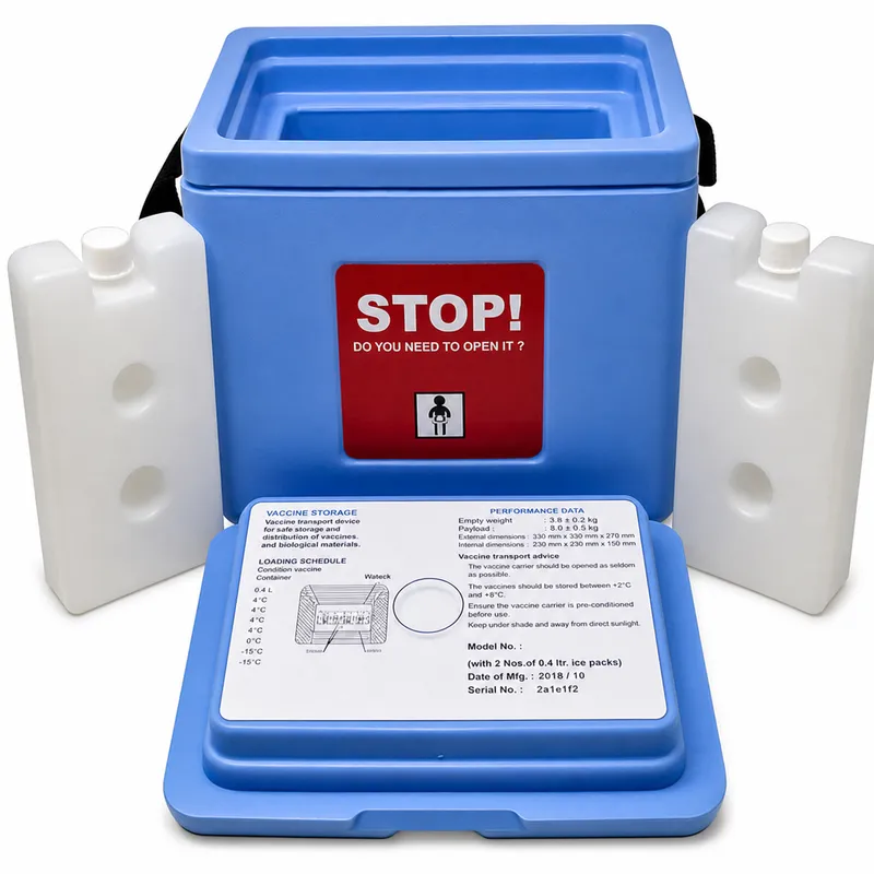 Vaccine carrier with ice packs