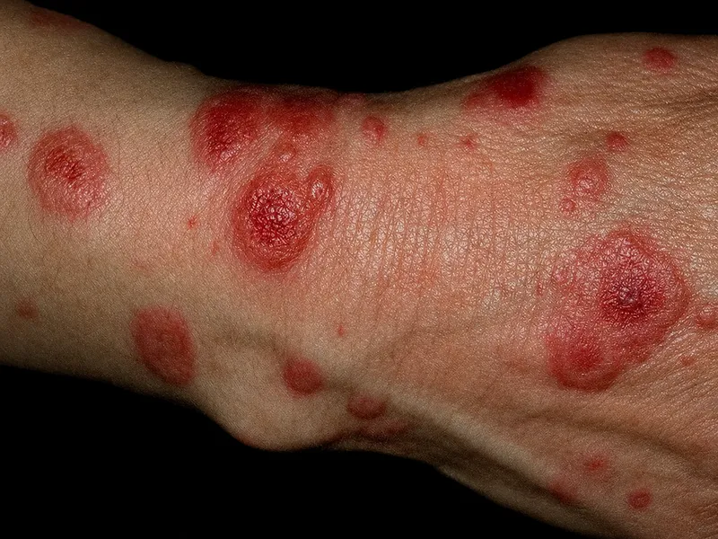 Orf target lesions on arm