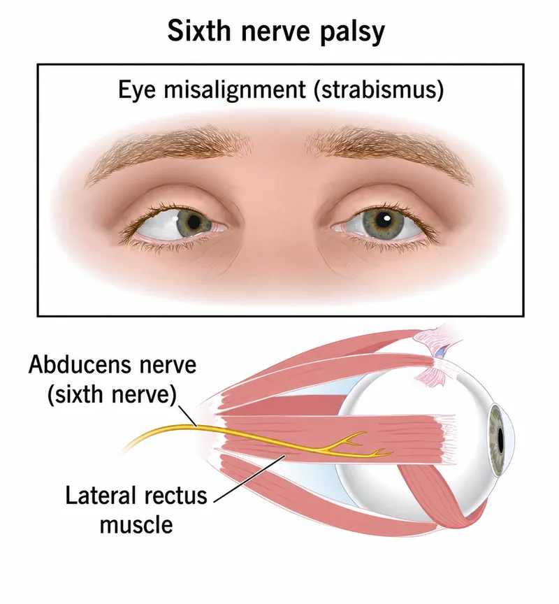 Sixth Nerve Palsy: Eye Misalignment and Abducens Nerve