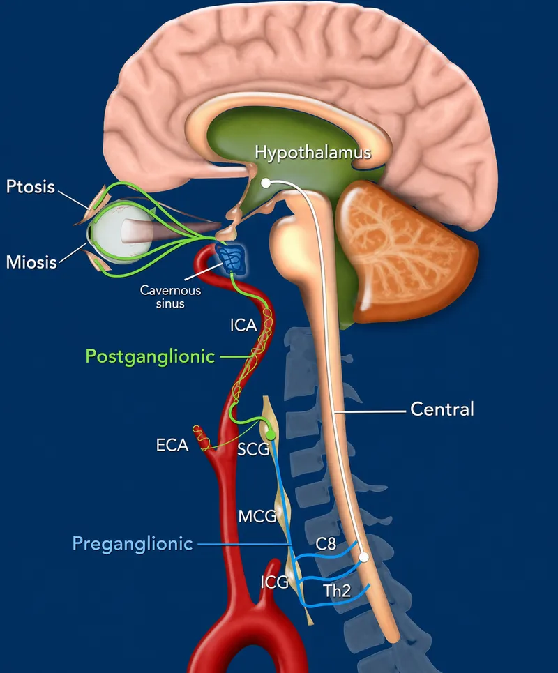 Horner's Syndrome Sympathetic Pathway