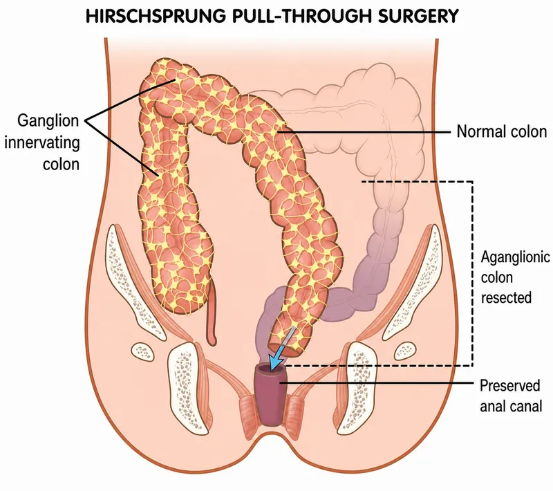 Hirschsprung Pull-Through Surgery Diagram