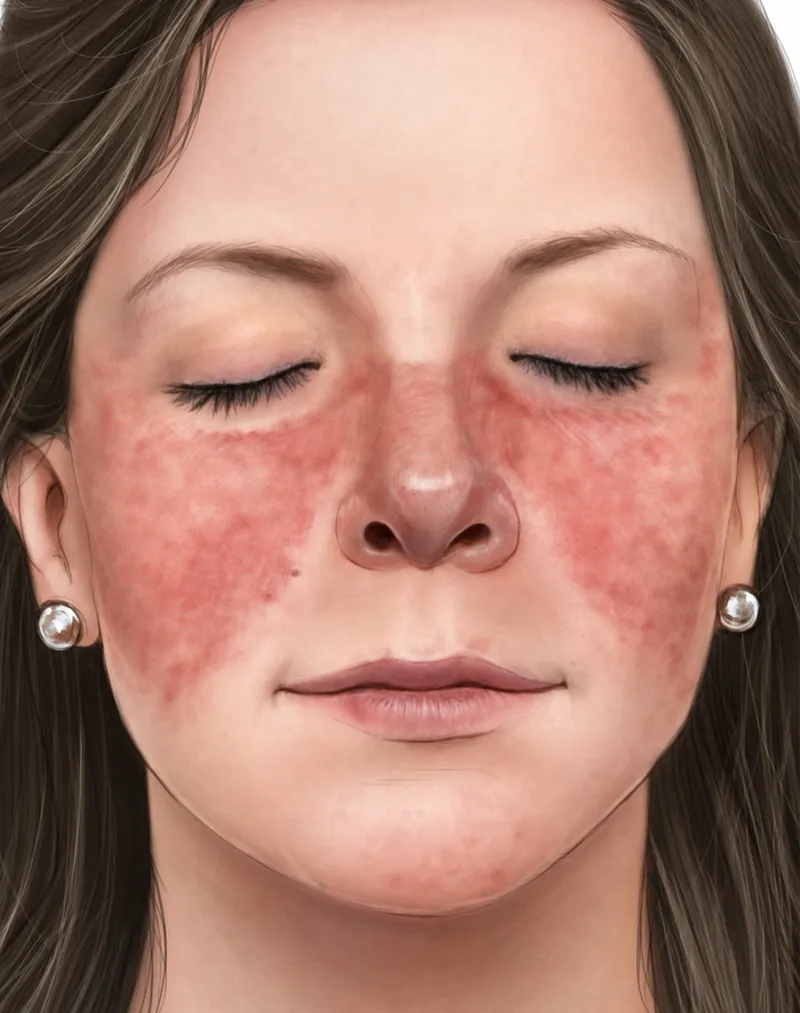 Malar rash in lupus erythematosus