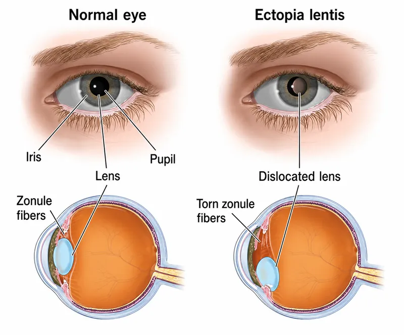 Ectopia Lentis: Normal vs Dislocated Lens