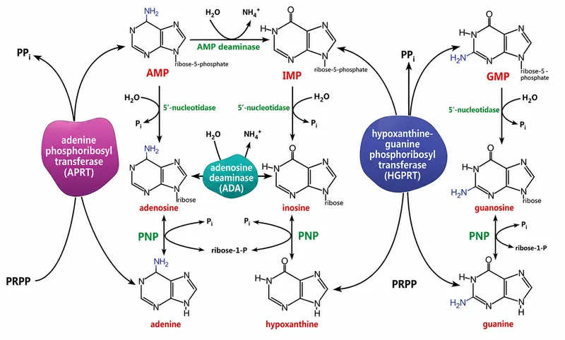 Purine Nucleotide Degradation and Salvage Pathways