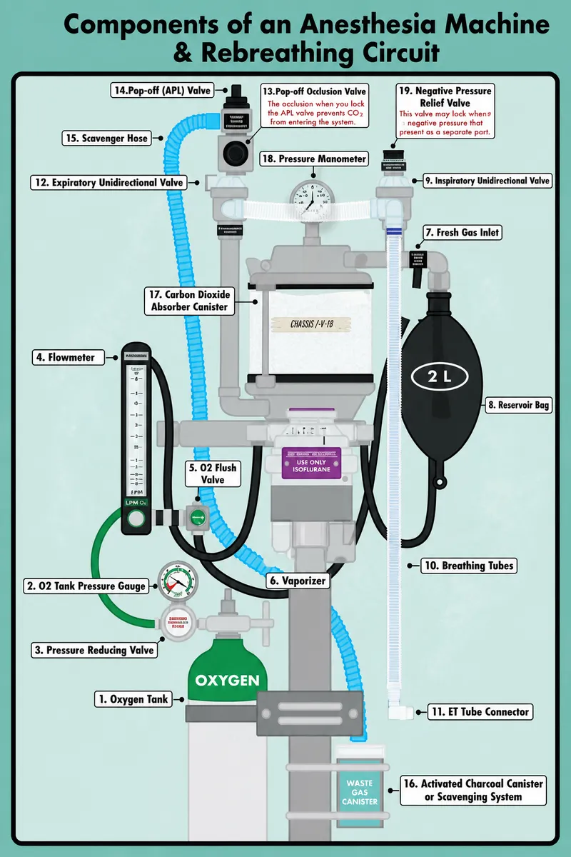 Anesthesia Machine & Rebreathing Circuit Diagram