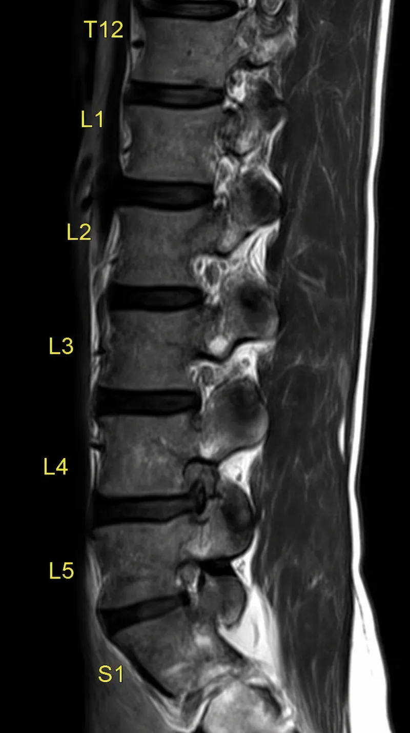 Sagittal MRI Lumbar Spine Degenerative Disc Disease