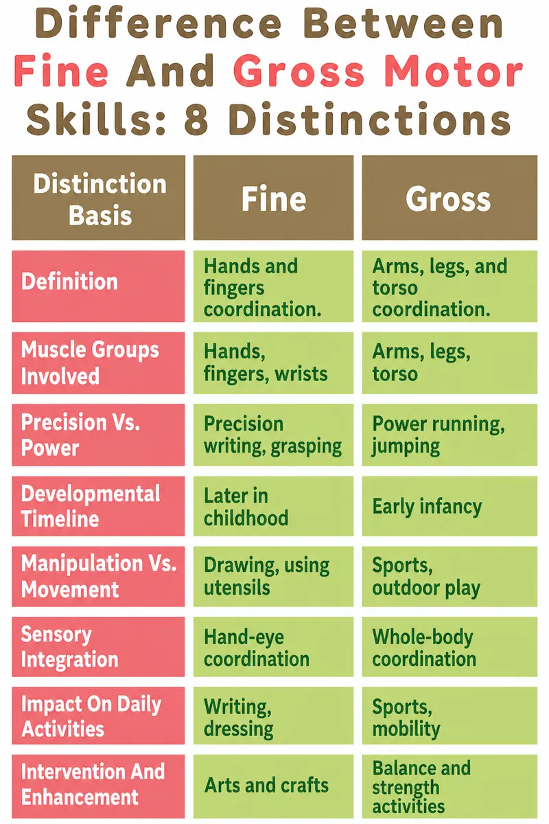 Fine vs. Gross Motor Skills: 8 Distinctions