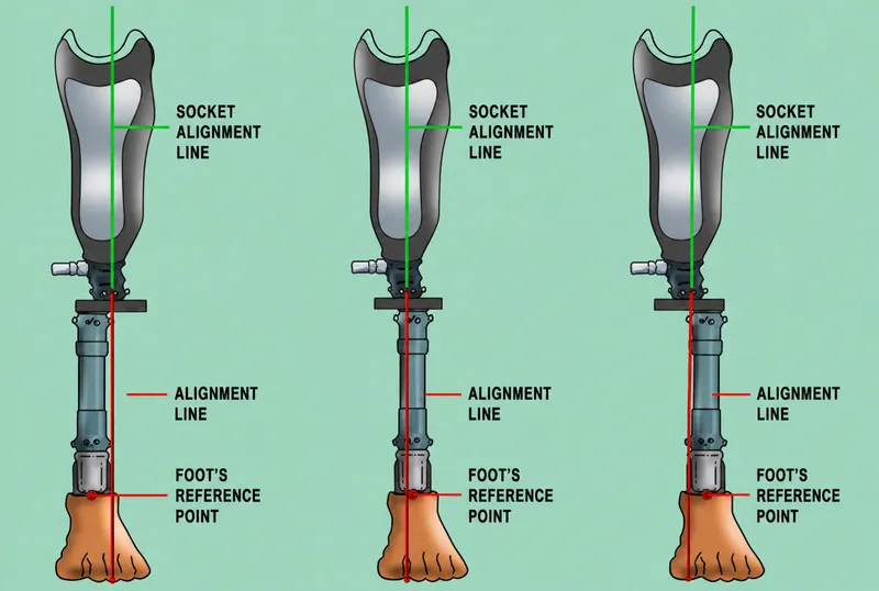 Prosthetic alignment lines and reference points