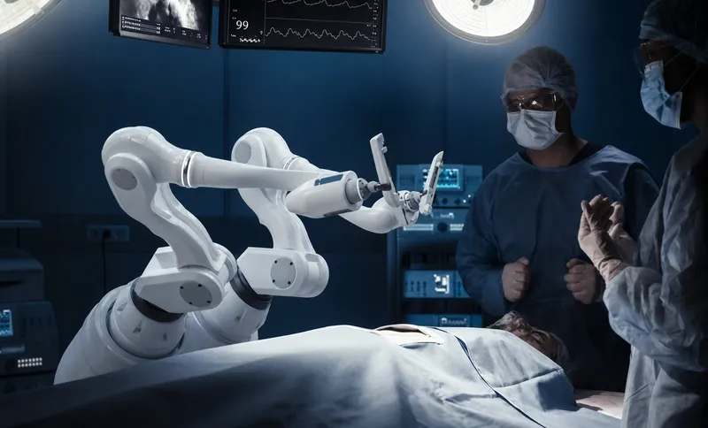 Robotic-assisted orthopedic surgery with data overlay
