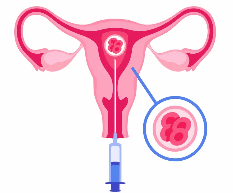 Diagram illustrating embryo transfer into the uterus