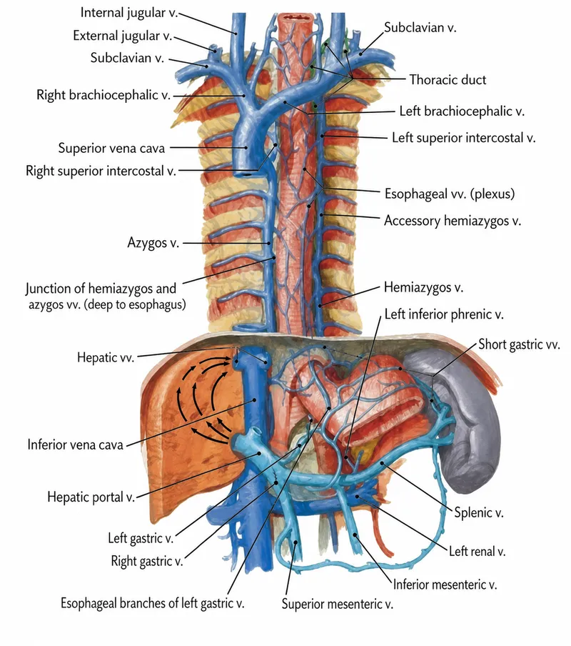 Azygos, Hemiazygos, and Portal Venous Systems