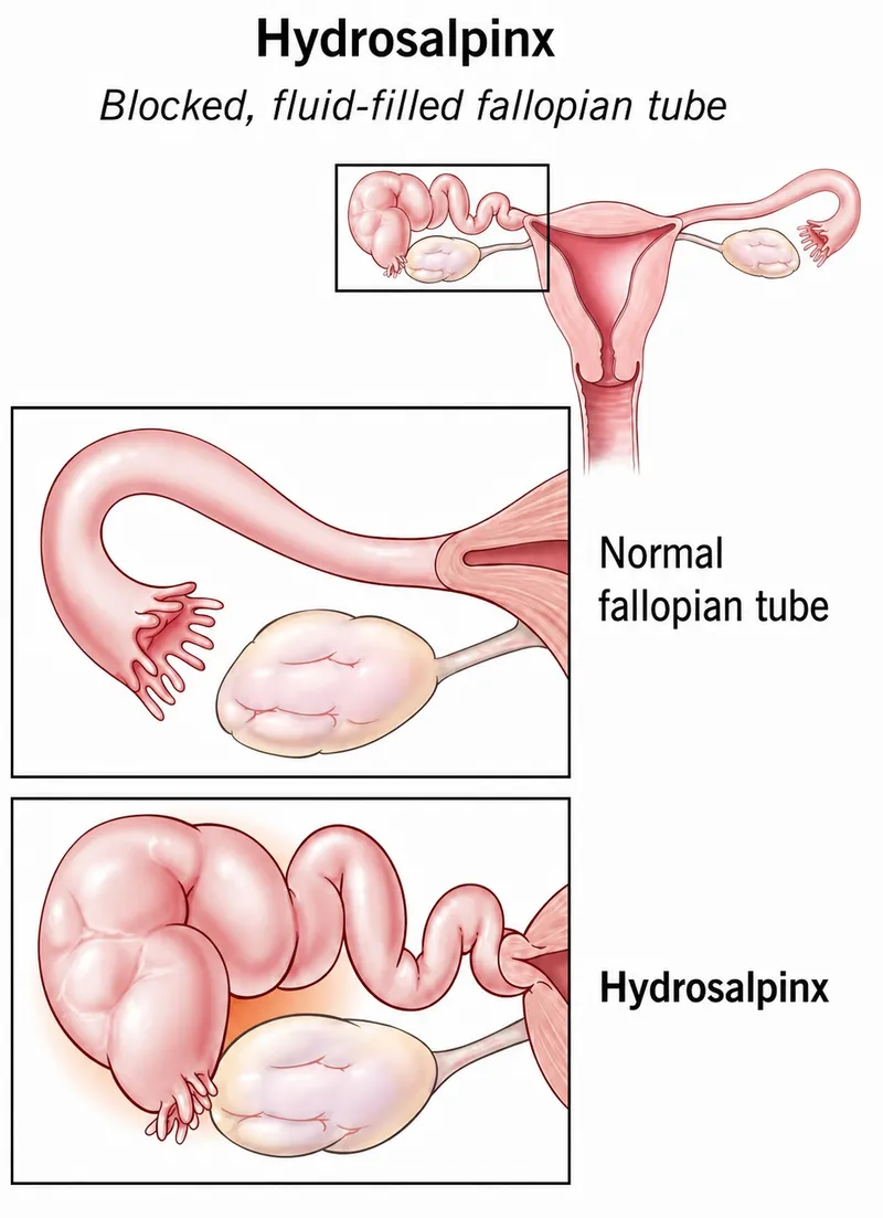 Hydrosalpinx vs. Normal Fallopian Tube