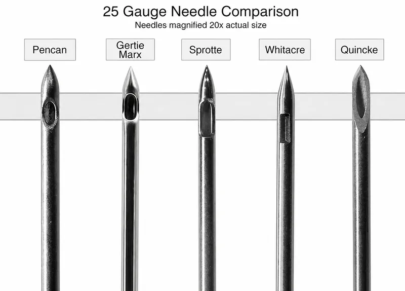 25 Gauge Spinal Needle Tip Comparison