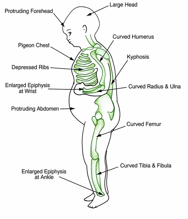 Clinical examination findings for various nutritional deficiencies