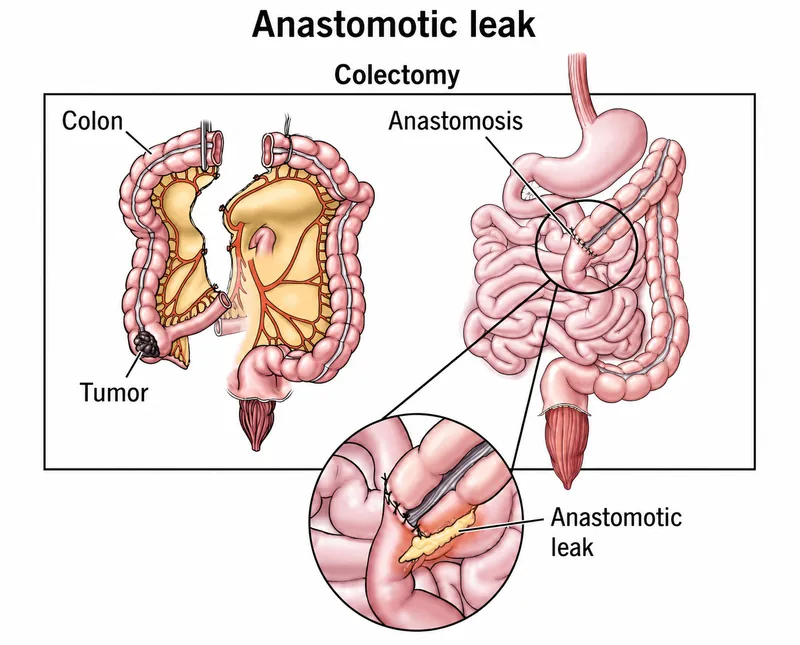 Anastomotic leak after colectomy