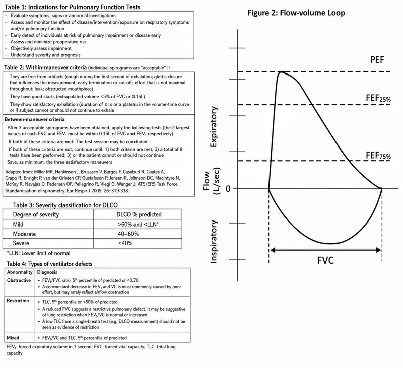 Pulmonary function testing interpretation for preoperative assessment