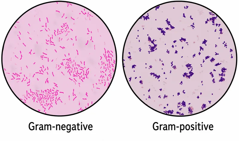 Gram stain showing cocci and bacilli