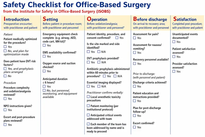 Safety Checklist for Office-Based Surgery