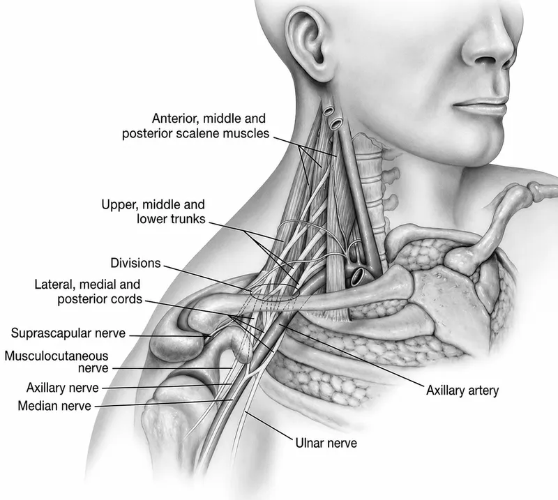 Brachial plexus anatomy at the root of the neck