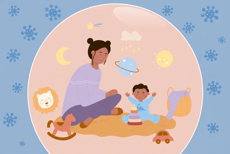 Mother and baby protected from viruses by a shield