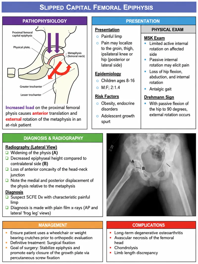 SCFE Pathophysiology, Diagnosis, Management