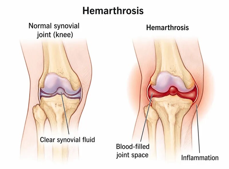 Hemarthrosis vs. Normal Knee Joint