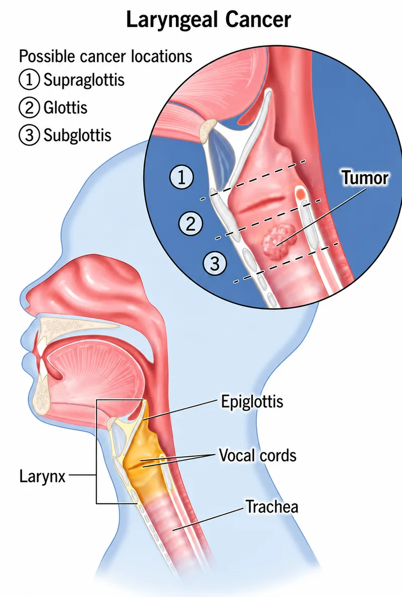 Laryngeal Cancer Locations and Tumor