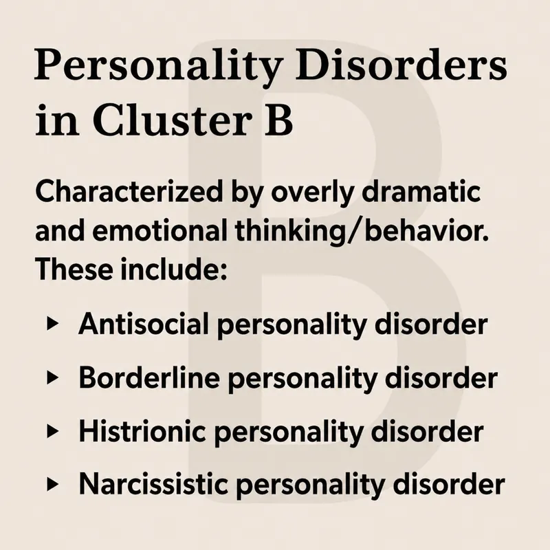 Cluster B Personality Disorders List