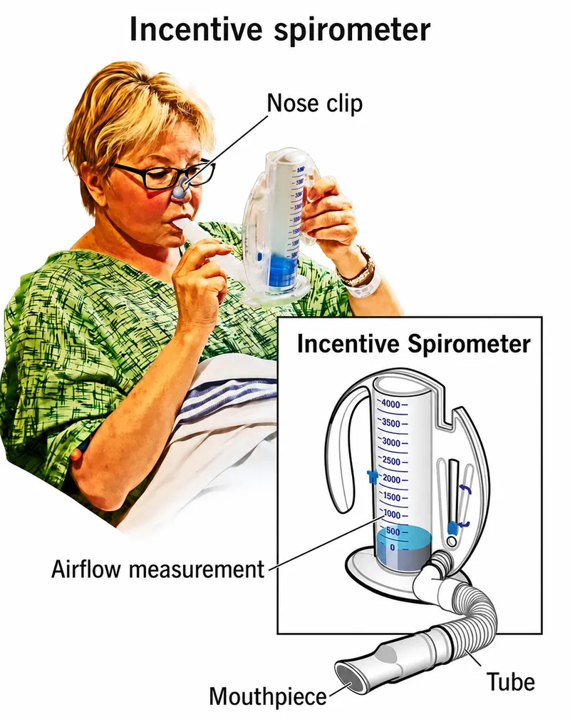 Incentive Spirometry Use and Diagram
