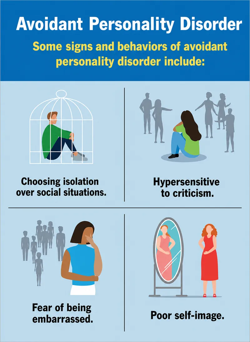 Signs and behaviors of Avoidant Personality Disorder