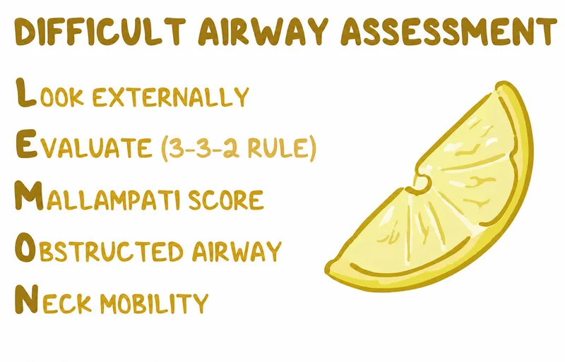Difficult Airway Assessment: LEMON Mnemonic