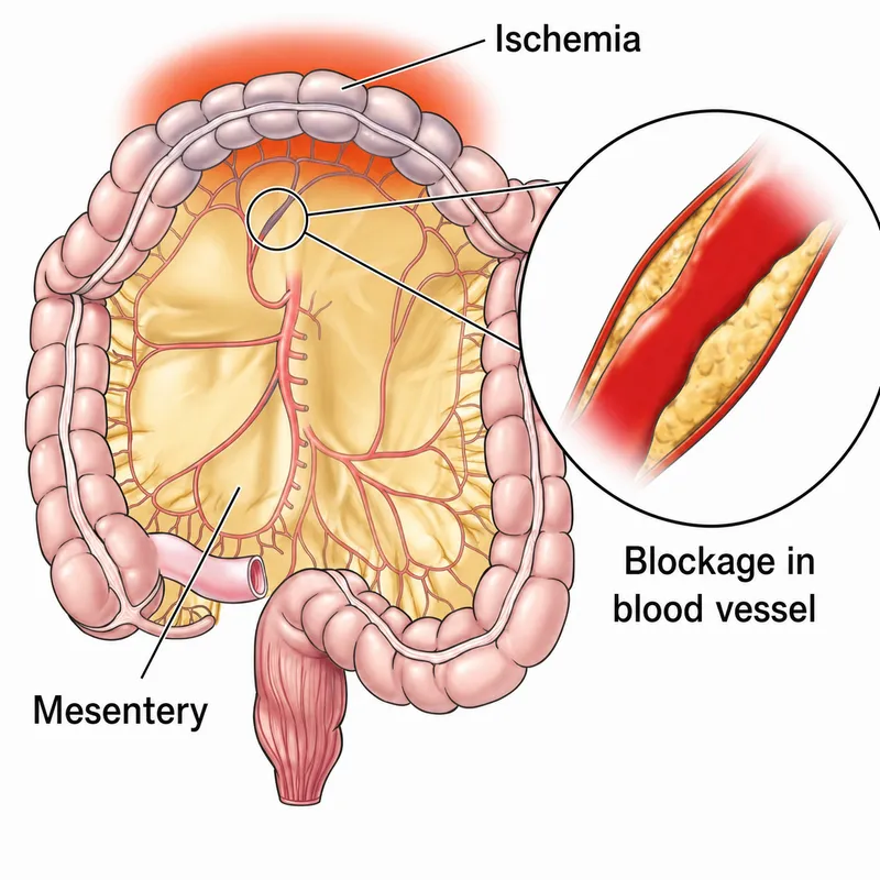 Mesenteric Ischemia: Intestinal Blood Flow Blockage