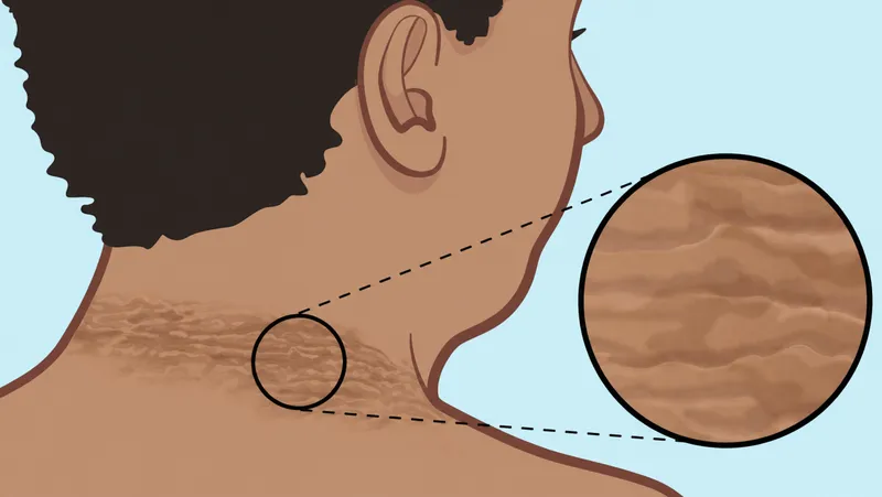 Acanthosis nigricans on neck