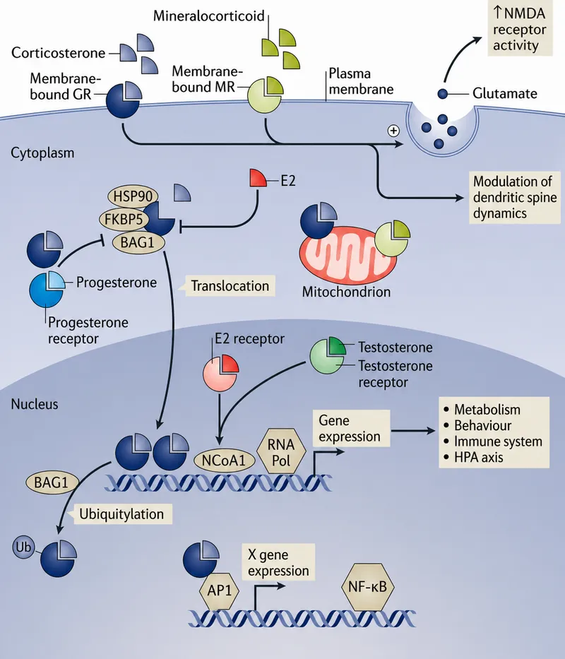 Glucocorticoid and steroid hormone intracellular mechanisms