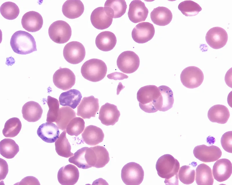 Basophilic stippling in lead poisoning peripheral smear