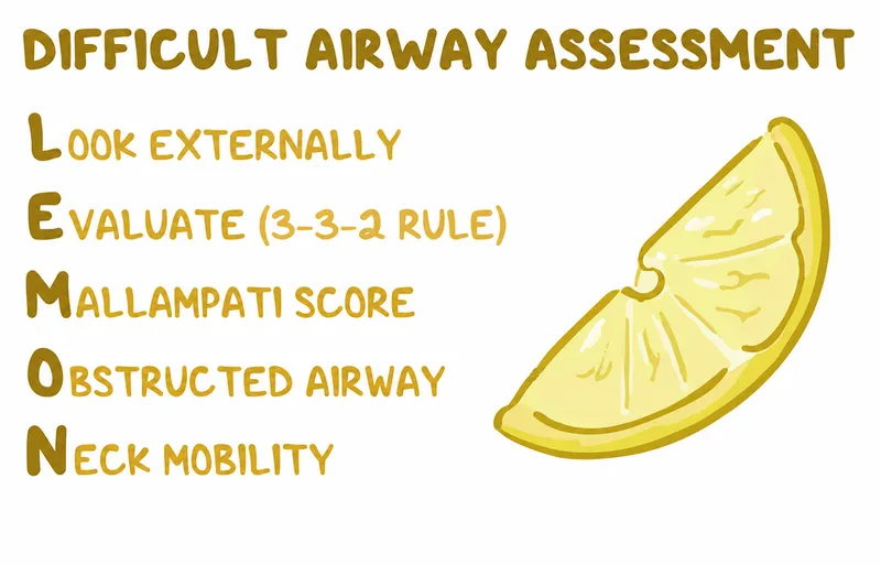 Difficult Airway Assessment: The LEMON mnemonic